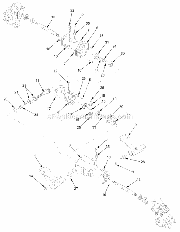 4wd Axle Assembly (Part 2) 1b065g & Before Diagram and Parts List for 5234DL 54AL544-710, 54BL544-710 Cub Cadet Lawn Tractor